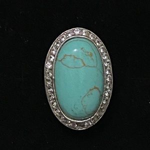 vintage silver turquoise chunky ring